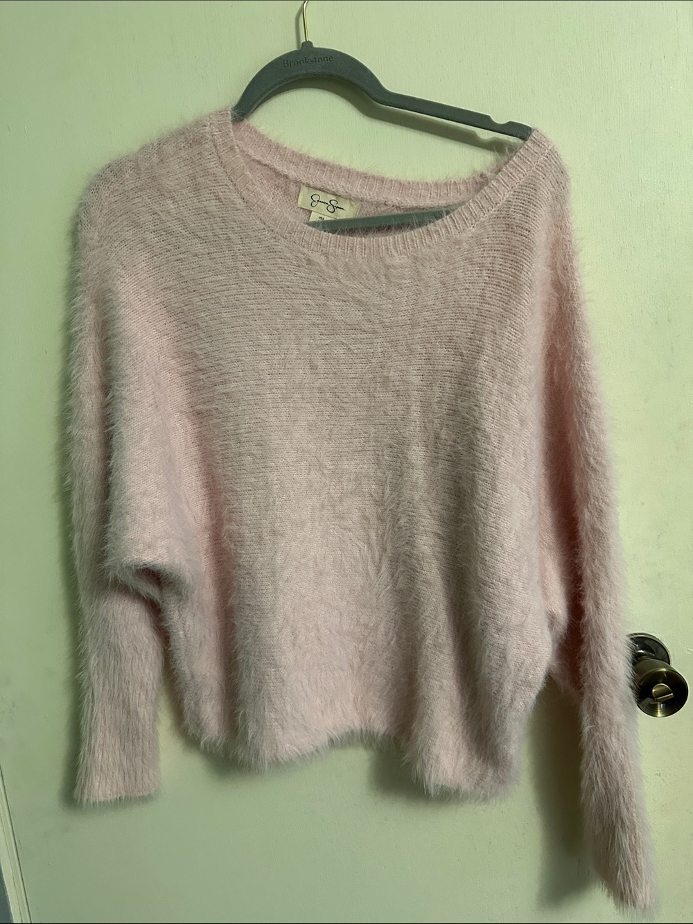 Jessica Simpson Pale Pink Fuzzy Crewneck Sweater